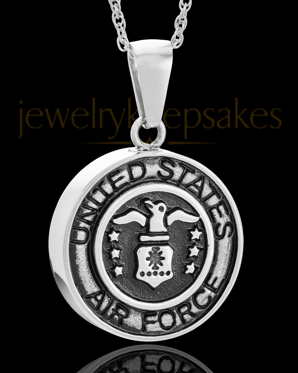 Stainless Military Medallion-Air Force Urn Pendant
