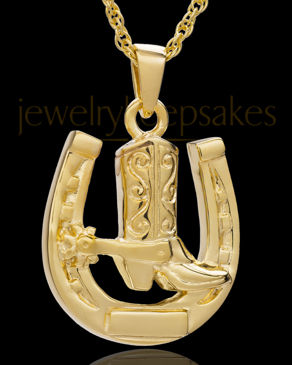 Memorial Pendant 14K Gold Giddy Up