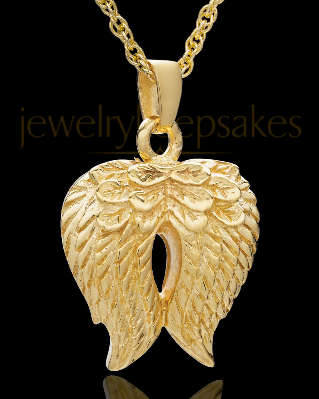 Urn Pendant Gold Plated Angel Wings Keepsake