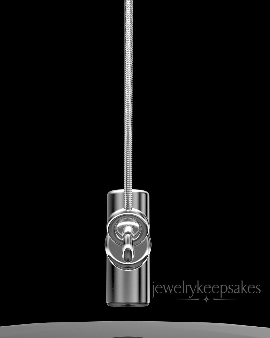 Sterling Silver Horizontal Cross Permanently Sealed Waterproof Keepsake Jewelry
