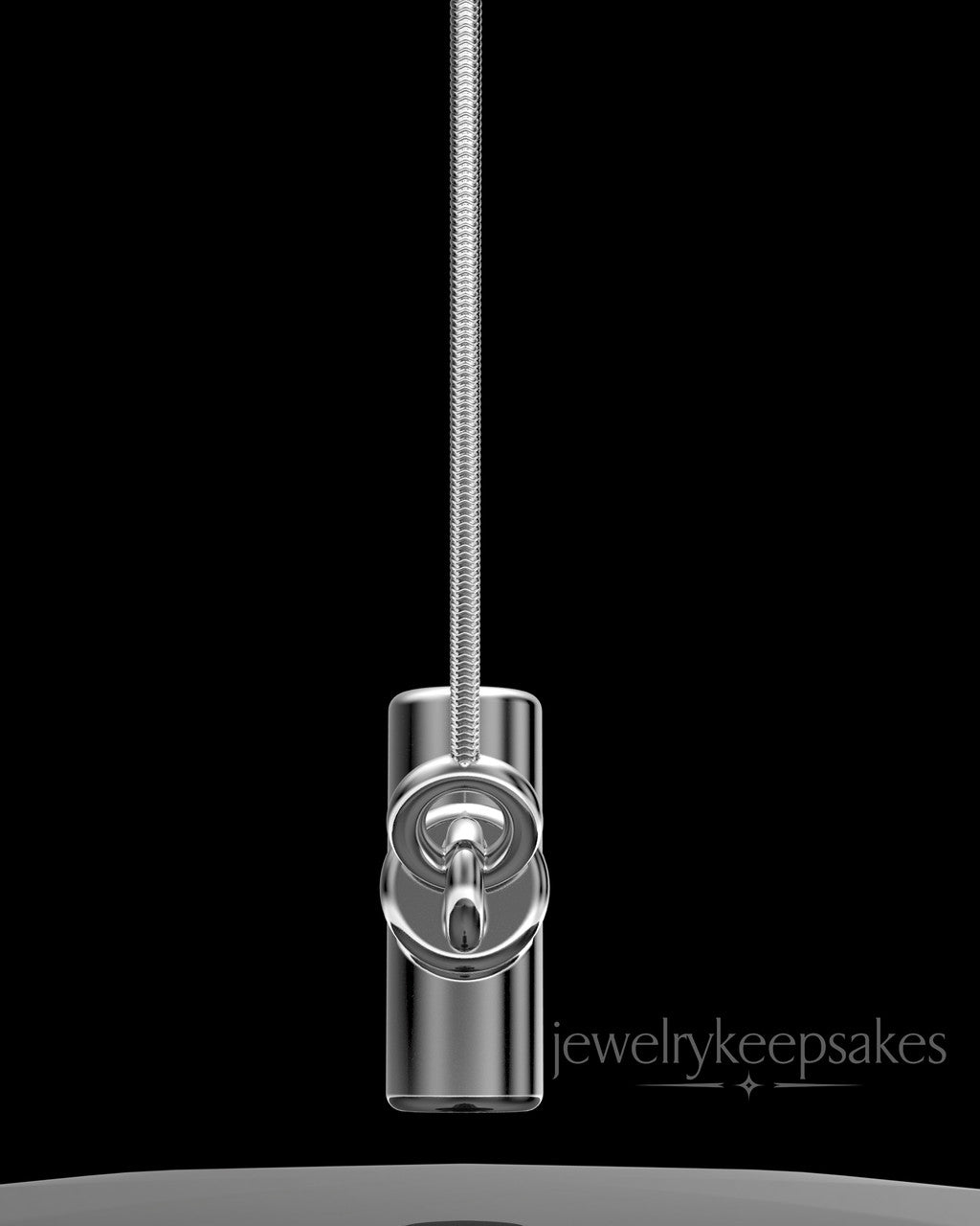 Solid 14k White Gold Horizontal Cross Permanently Sealed Waterproof Keepsake Jewelry