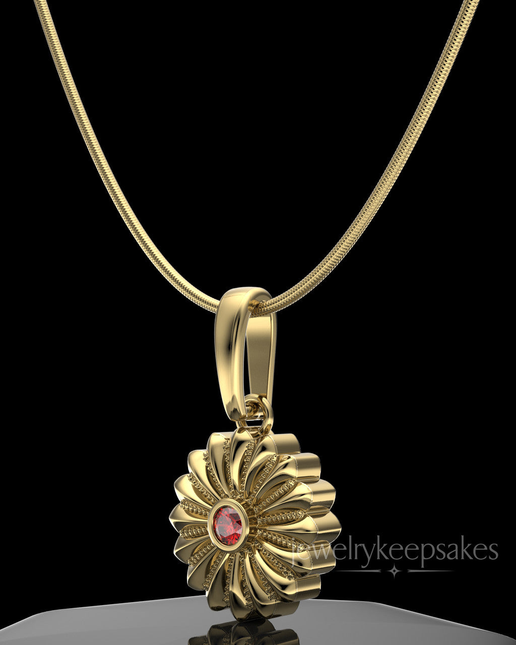 Gold Plated Daisy Birthstone Permanently Waterproof Sealed Jewelry