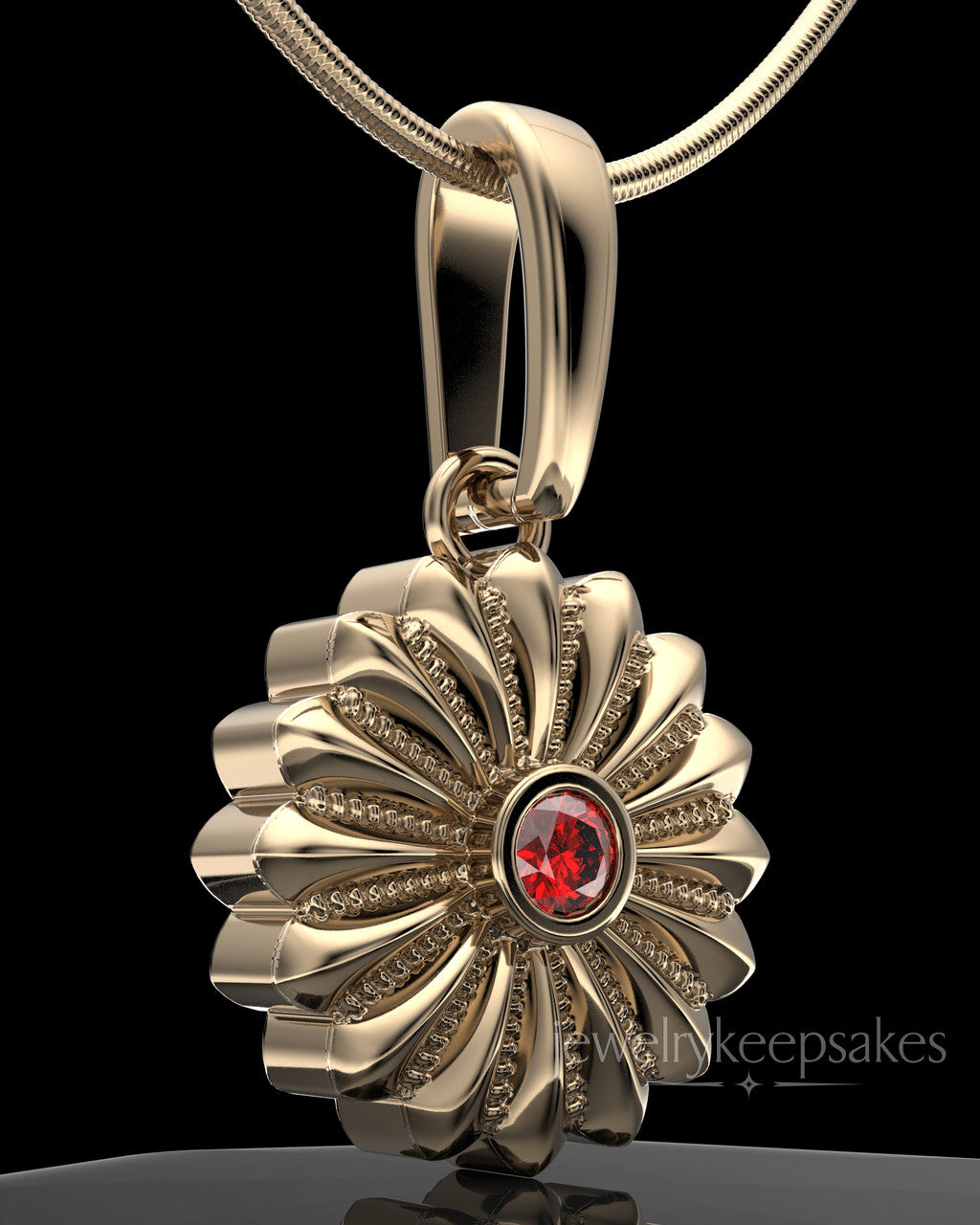 Solid 14K Gold Daisy Birthstone Permanently Sealed Waterproof Jewelry