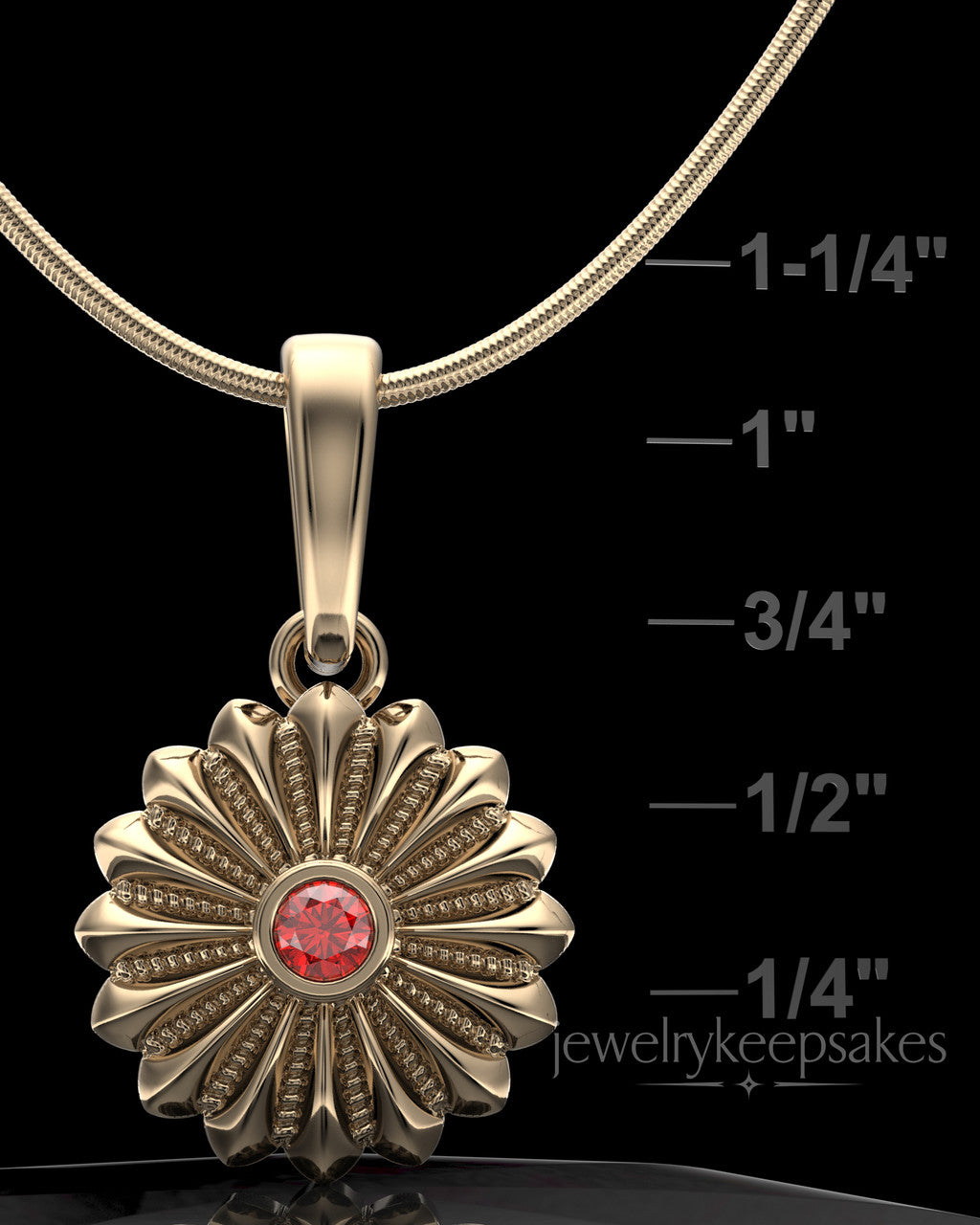 Solid 14K Gold Daisy Birthstone Permanently Sealed Waterproof Jewelry