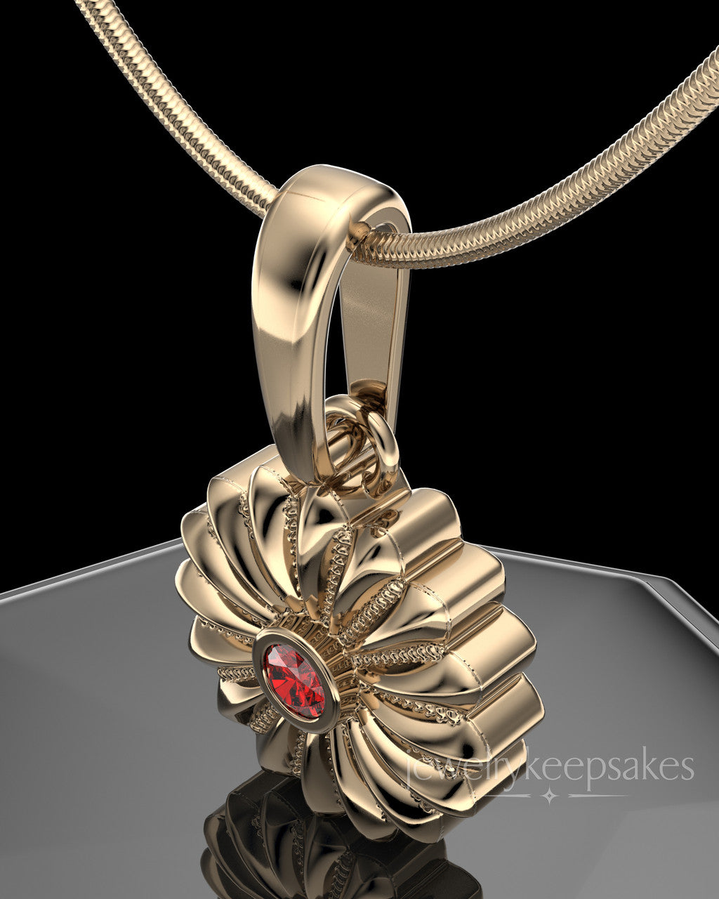 Solid 14K Gold Daisy Birthstone Permanently Sealed Waterproof Jewelry