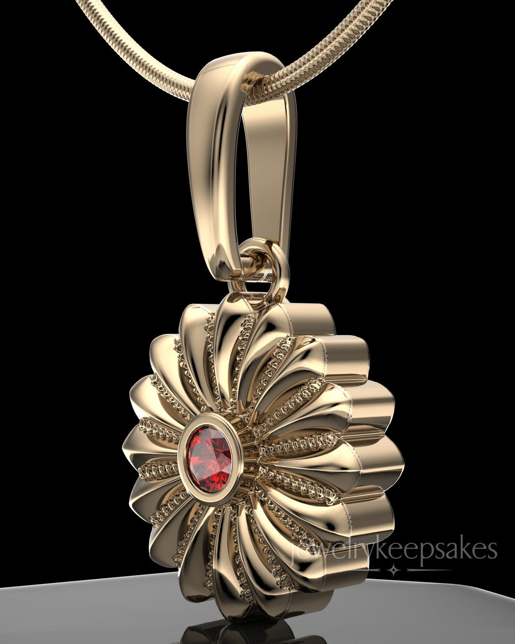 Solid 14K Gold Daisy Birthstone Permanently Sealed Waterproof Jewelry