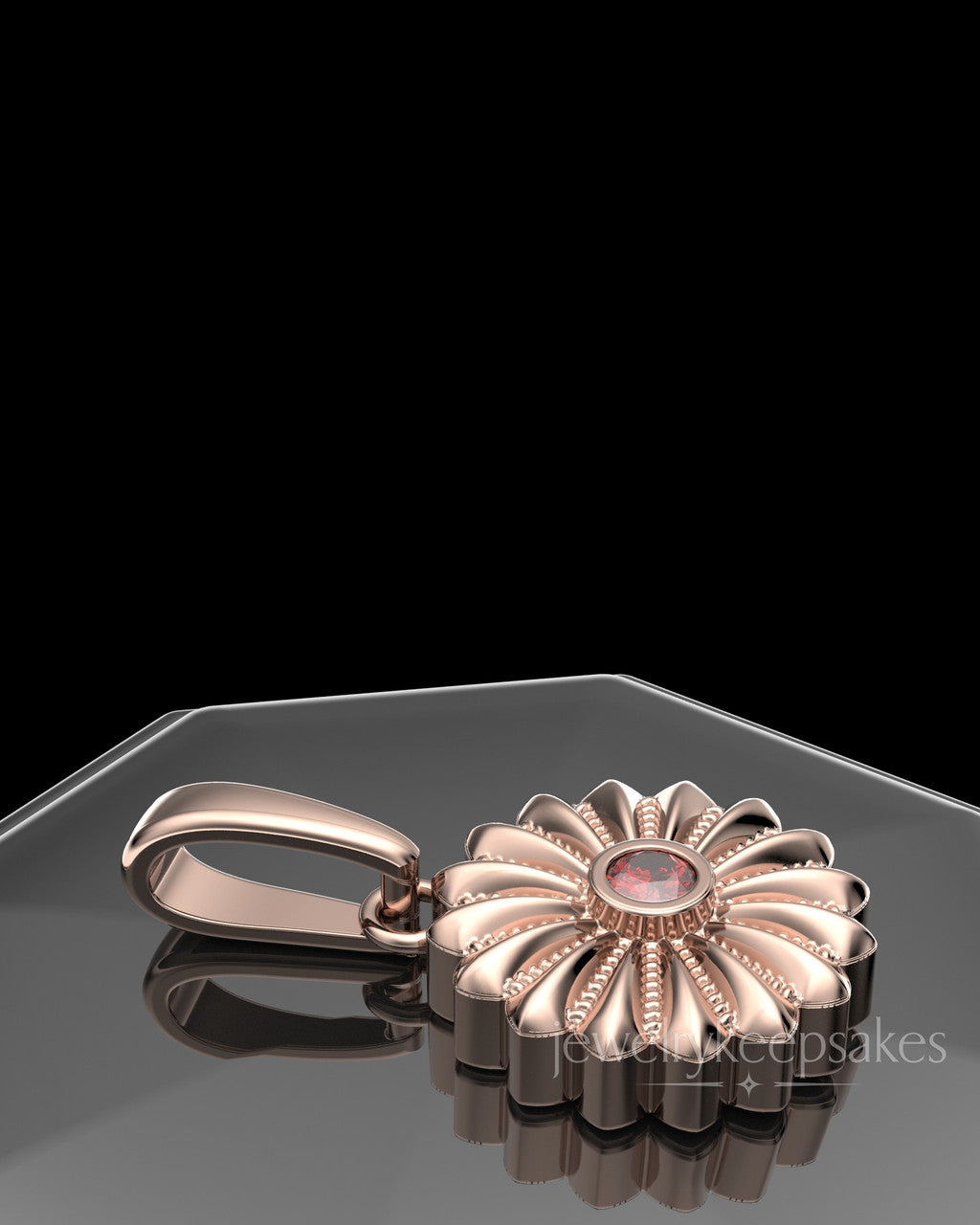 Rose Gold Plated Daisy Birthstone Permanently Sealed Waterproof Jewelry
