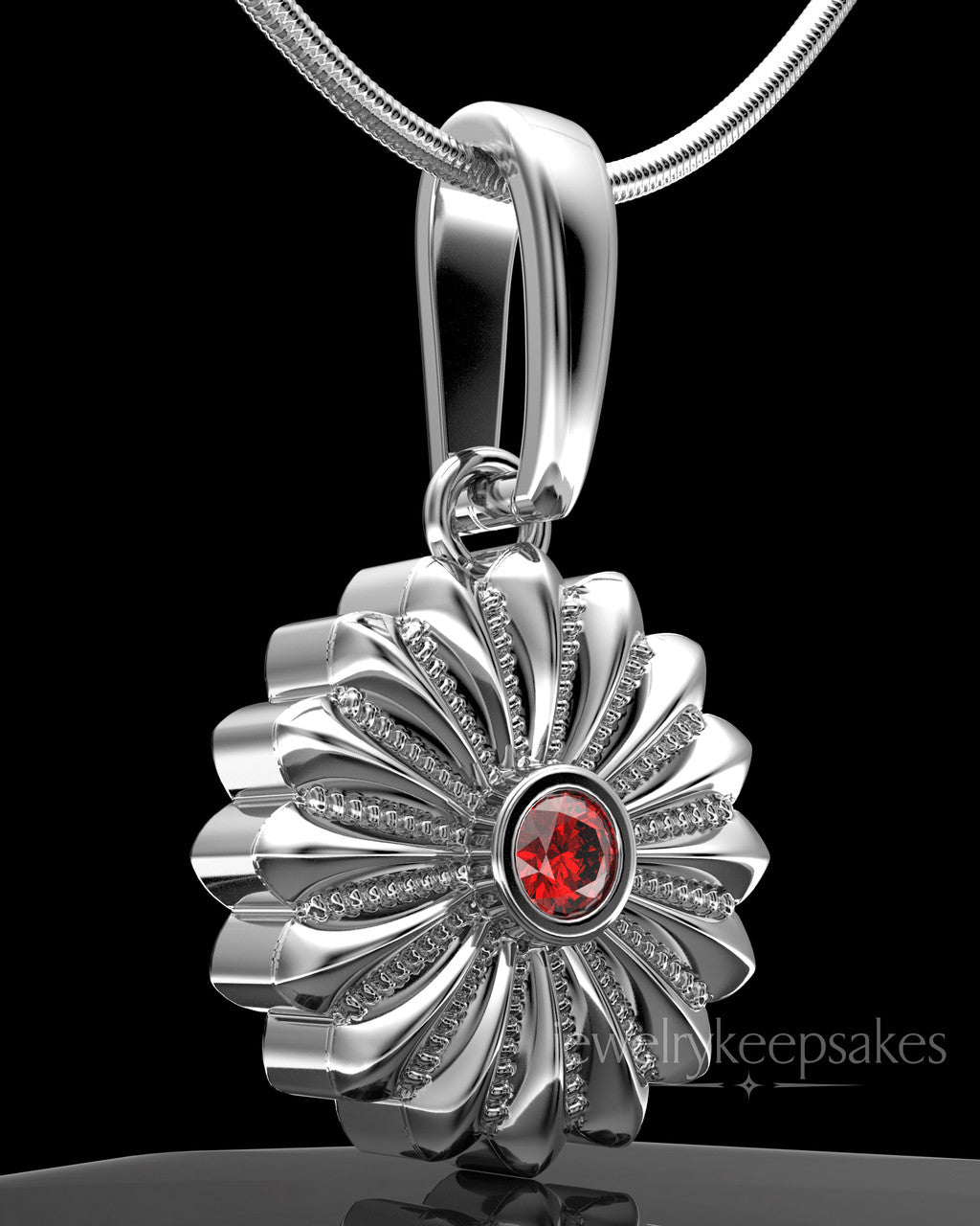 Sterling Silver Daisy Birthstone Permanently Sealed Waterproof Keepsake Jewelry
