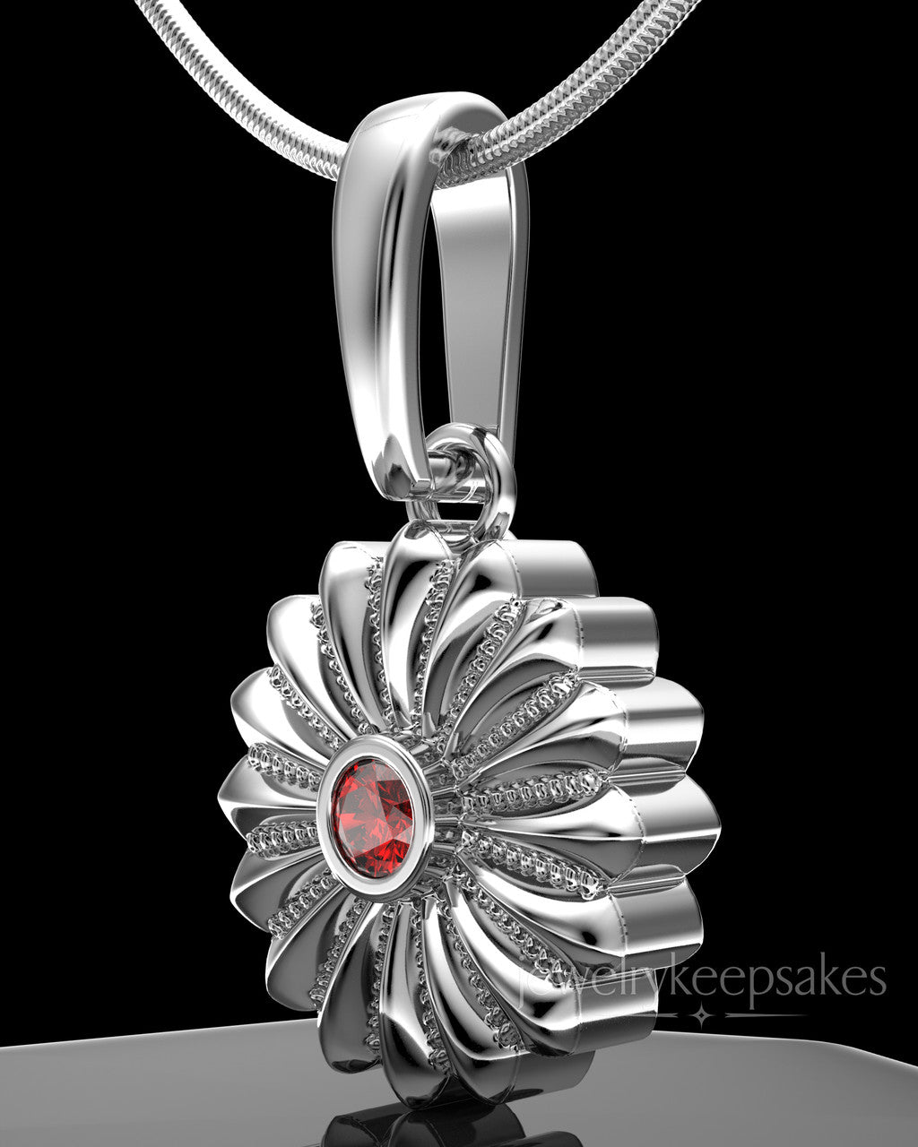 Sterling Silver Daisy Birthstone Permanently Sealed Waterproof Keepsake Jewelry