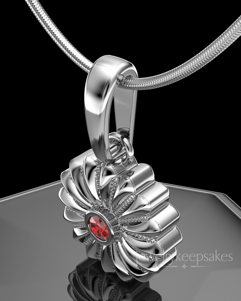 Solid 14K White Gold Daisy Birthstone Permanently Sealed Waterproof Jewelry