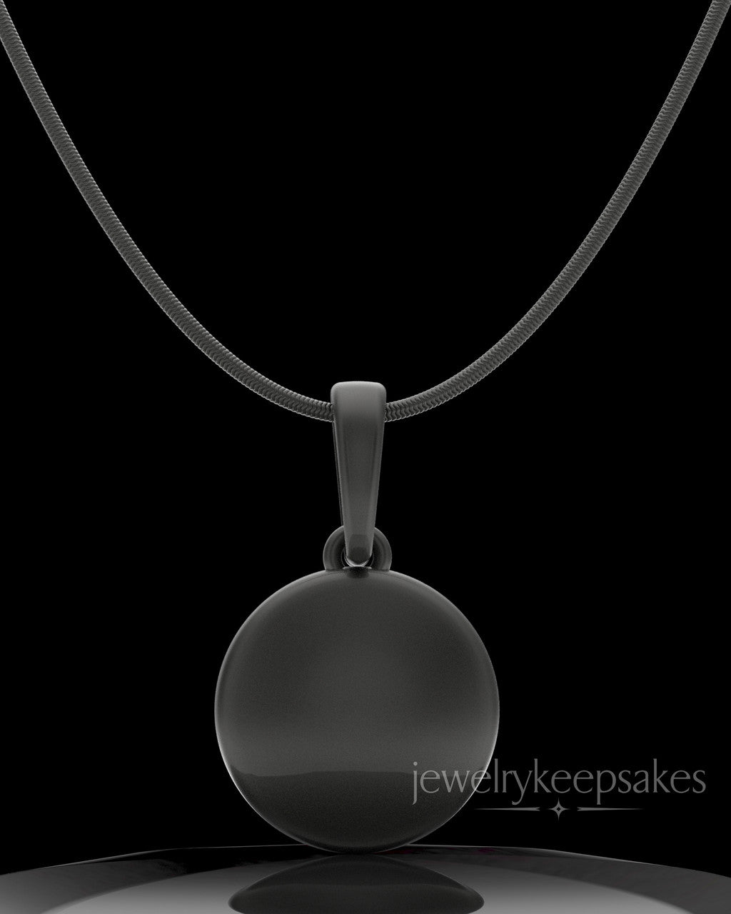 Black Plated Luna Permanently Sealed Waterproof Keepsake Jewelry