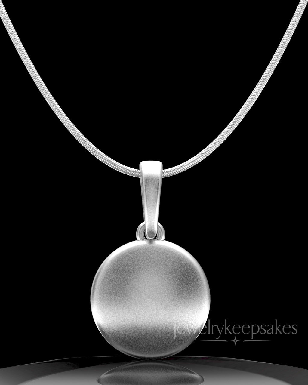 Solid 14K White Gold Luna Permanently Sealed Waterproof Keepsake Jewelry