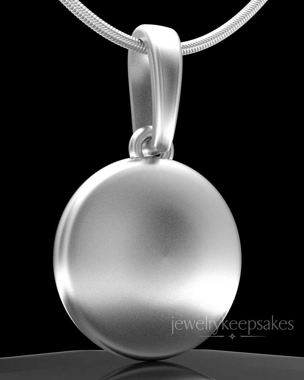Solid 14K White Gold Luna Permanently Sealed Waterproof Keepsake Jewelry