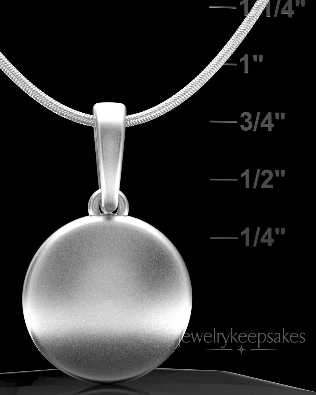 Solid 14K White Gold Luna Permanently Sealed Waterproof Keepsake Jewelry