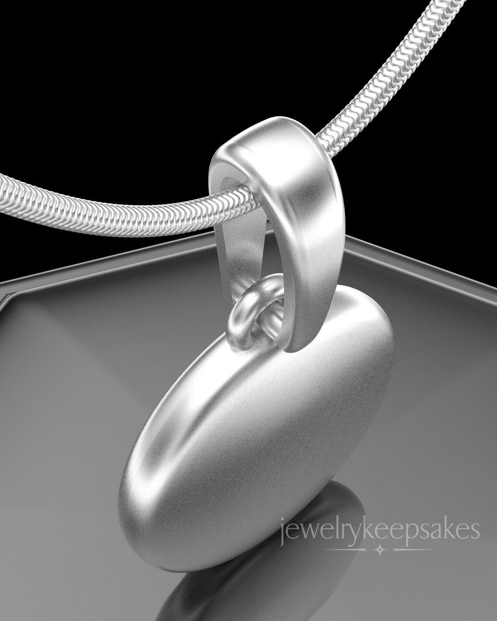 Solid 14K White Gold Luna Permanently Sealed Waterproof Keepsake Jewelry