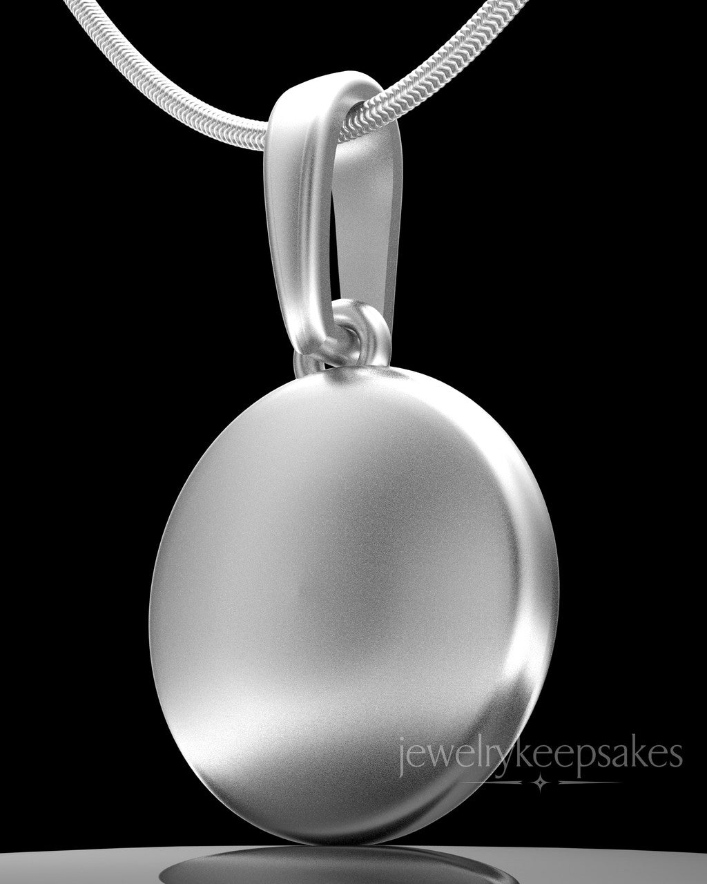 Solid 14K White Gold Luna Permanently Sealed Waterproof Keepsake Jewelry