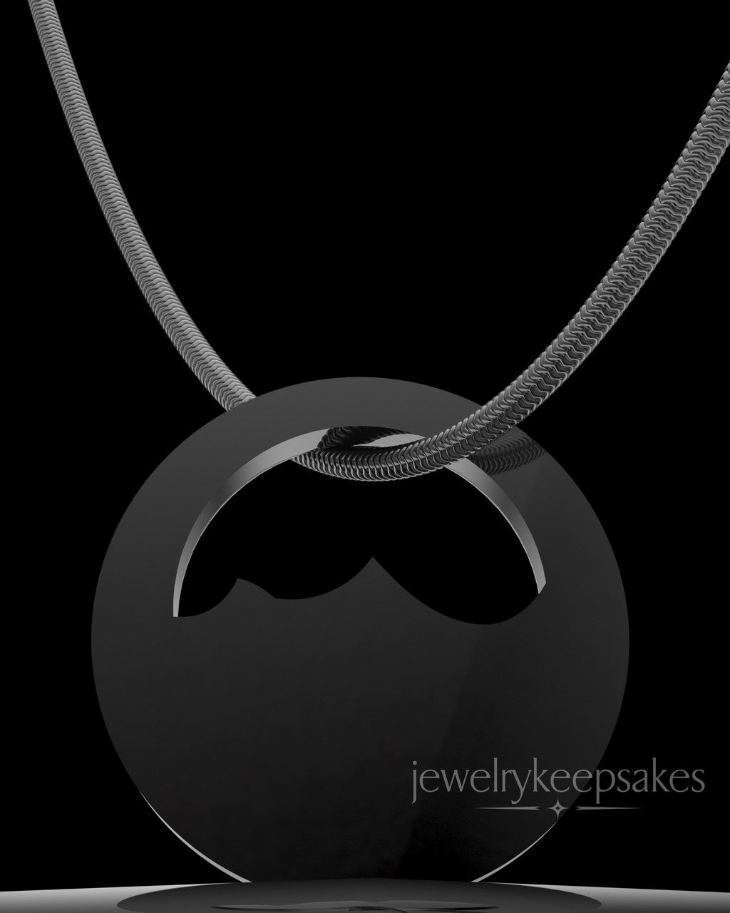 Black Plated Mountains of Memories Permanently Sealed Waterproof Jewelry