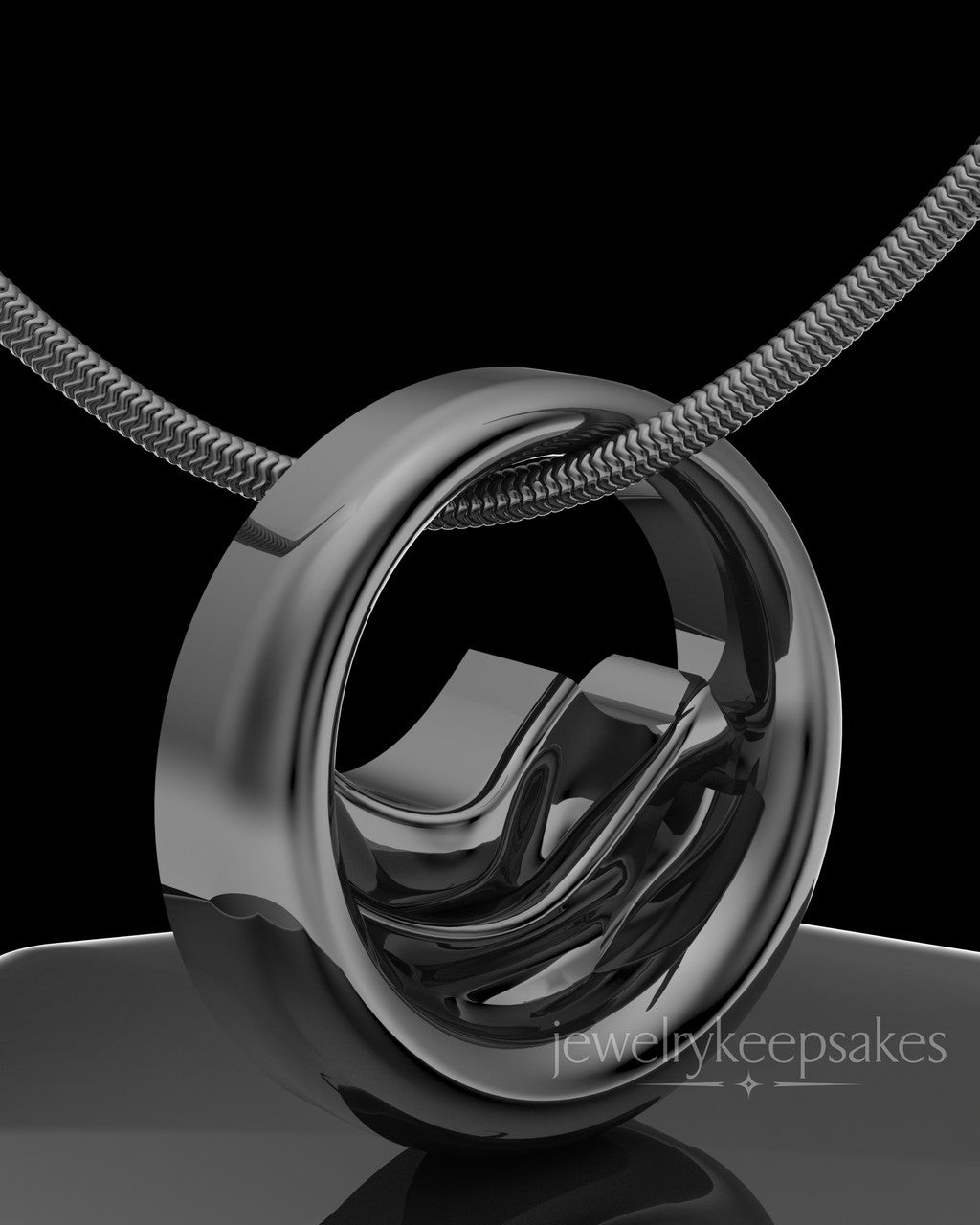 Black Plated Mountains of Memories Permanently Sealed Waterproof Jewelry