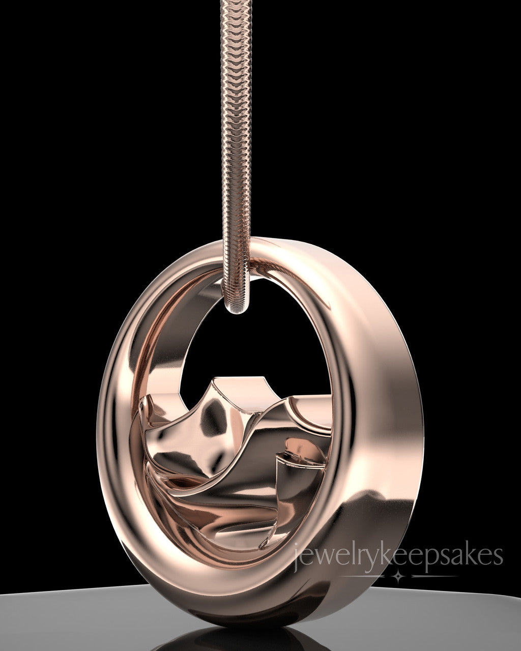 Rose Gold Plated Mountains of Memories Permanently Sealed Waterproof Jewelry