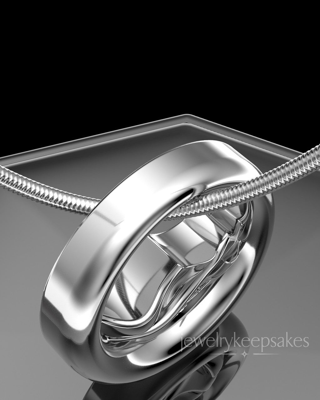 Solid 14k White Gold Mountains of Memories Permanently Sealed Waterproof Jewelry