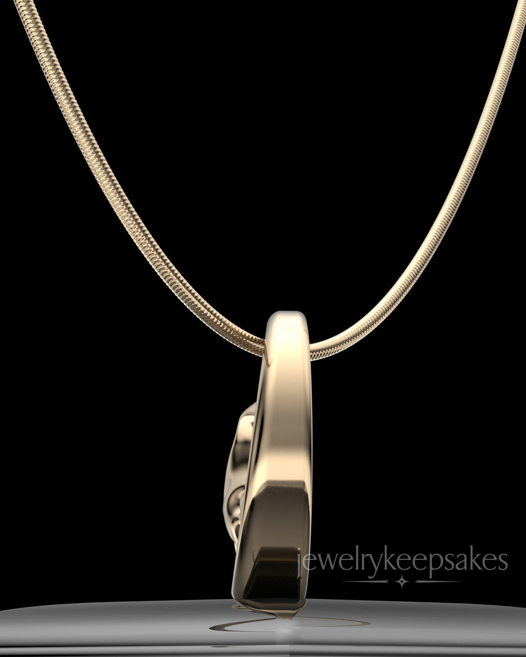 Solid 14k Gold Ocean Waves Permanently Sealed Keepsake Waterproof Jewelry