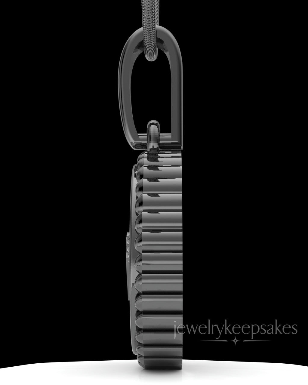 Black Plated Oval In Love Permanently Sealed Waterproof Keepsake Jewelry