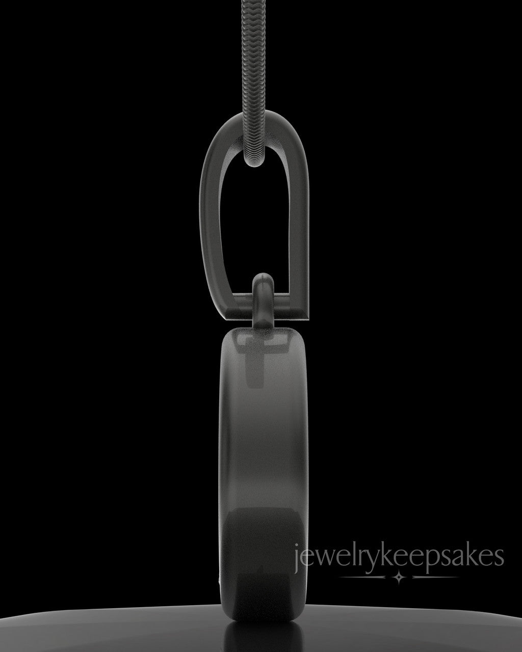 Black Plated Moon and Back Permanently Sealed Waterproof Keepsake Jewelry