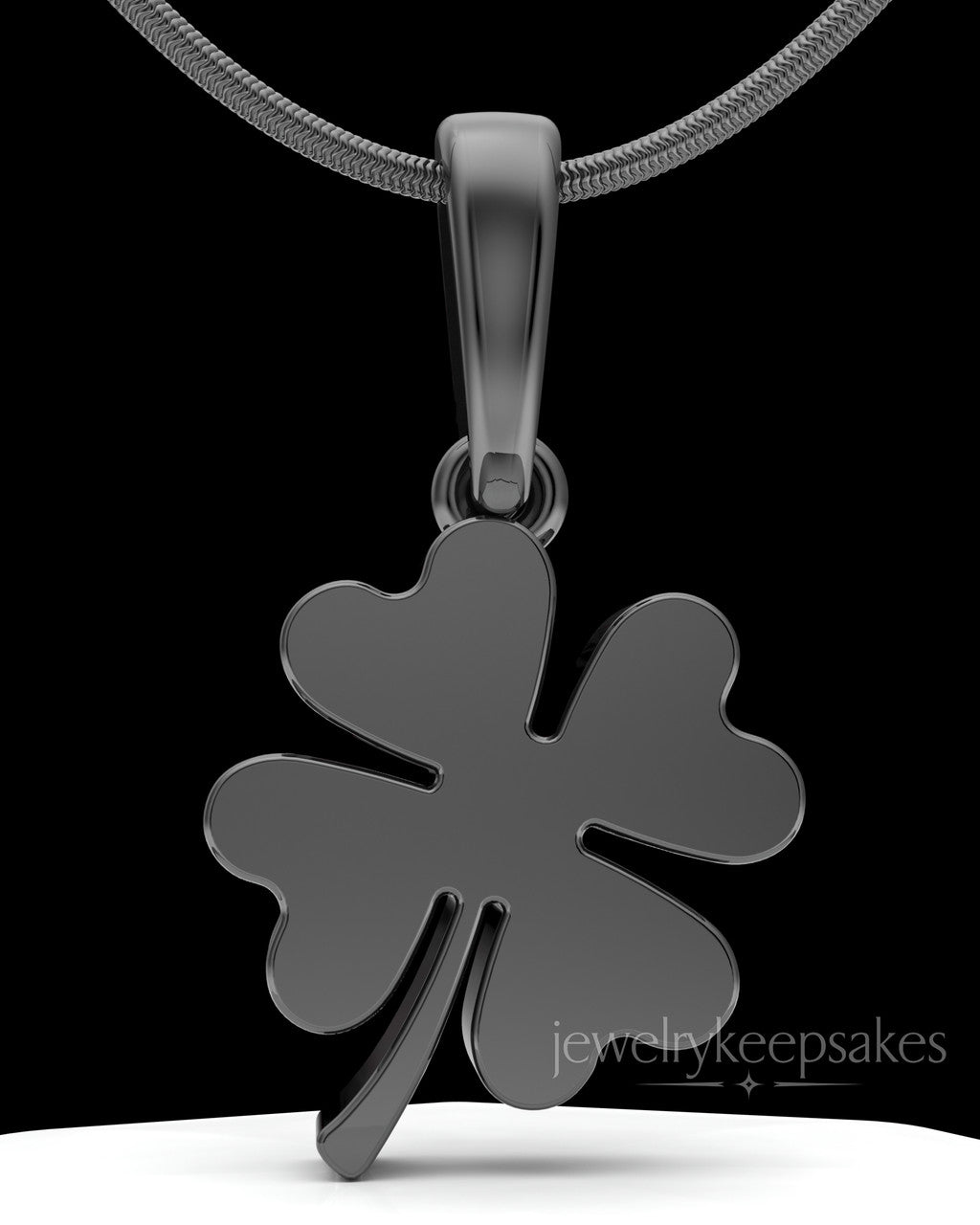 Black Plated My Lucky Clover Permanently Sealed Waterproof Keepsake Jewelry