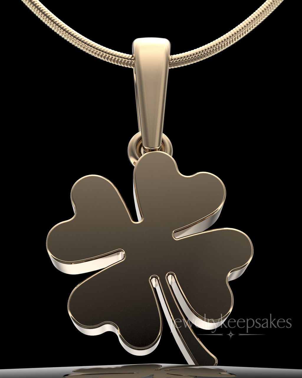 Solid 14k Gold My Lucky Clover Permanently Sealed Waterproof Keepsake Jewelry