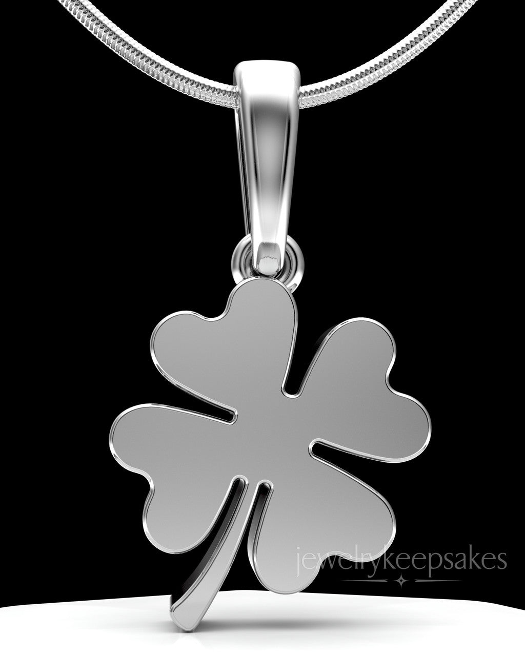Sterling Silver My Lucky Clover Permanently Sealed Waterproof Keepsake Jewelry
