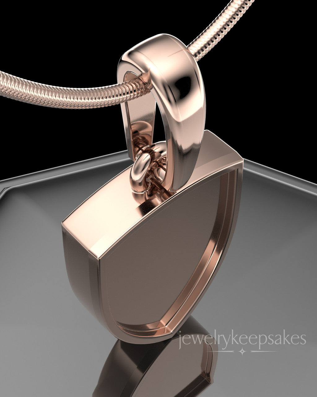 Rose Gold Plated Remember Me Amulet Permanently Sealed Waterproof Keepsake Jewelry