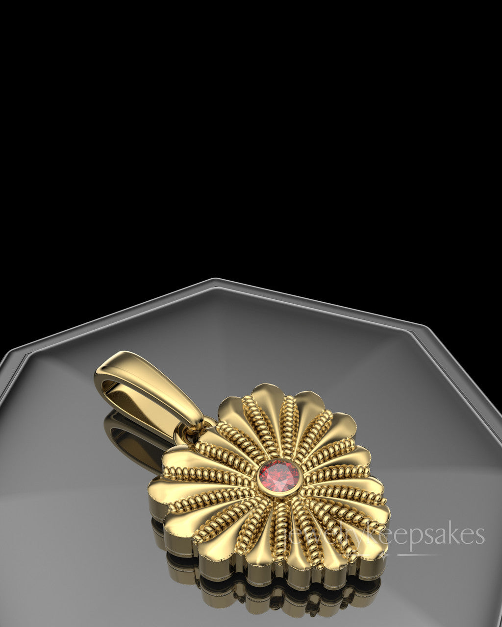 Gold Plated Rodeo Birthstone Heart Permanently Sealed Waterproof Keepsake Jewelry
