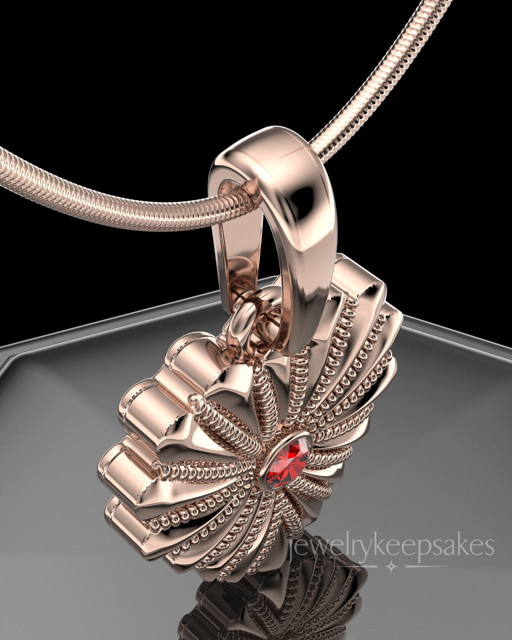 Rose Gold Plated Rodeo Birthstone Heart Permanently Sealed Waterproof Keepsake Jewelry