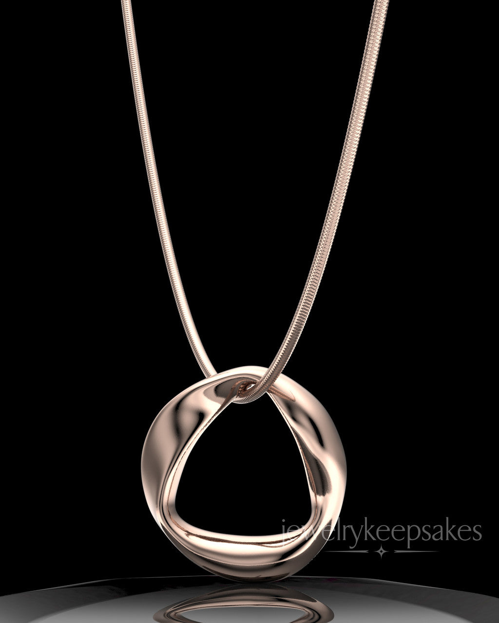 Rose Gold Plated Gentle Twist Permanently Sealed Waterproof Keepsake Jewelry