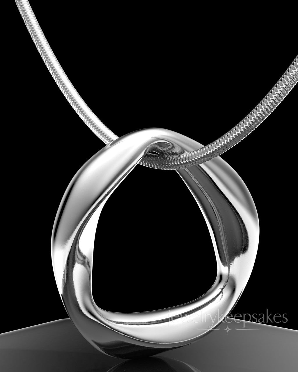 Solid 14k White Gold Gentle Twist Permanently Sealed Waterproof Keepsake Jewelry