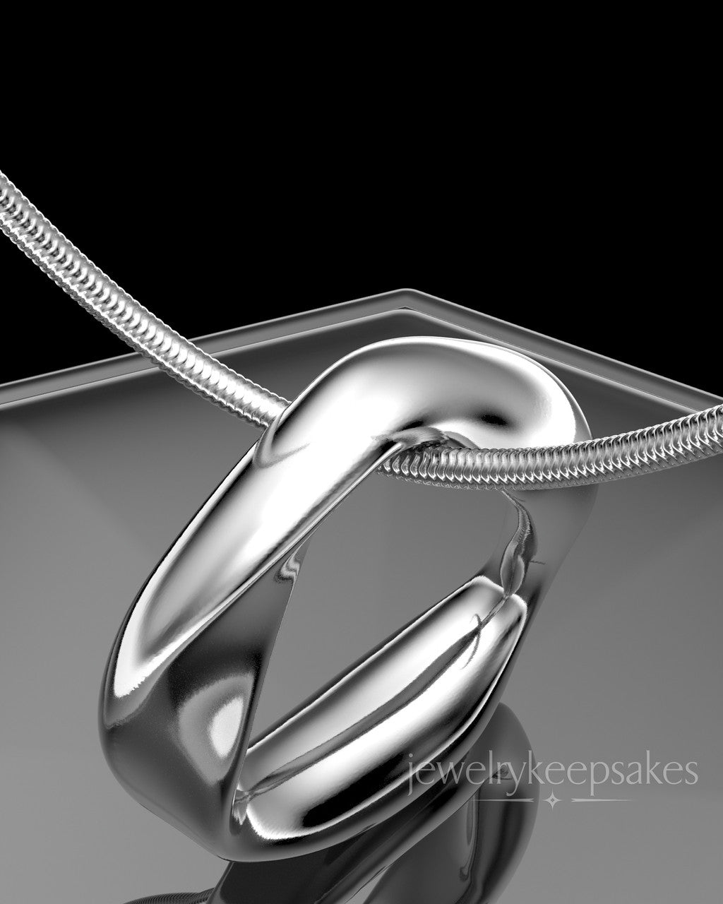 Solid 14k White Gold Gentle Twist Permanently Sealed Waterproof Keepsake Jewelry