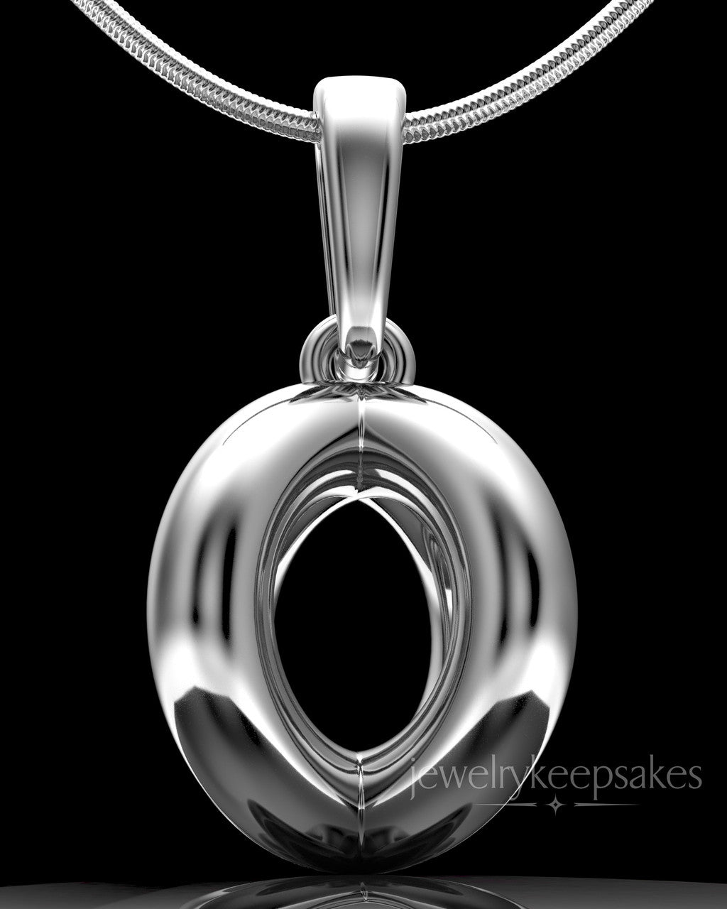 Solid 14K White Gold Harmony Sphere Permanently Sealed Waterproof Keepsake Jewelry
