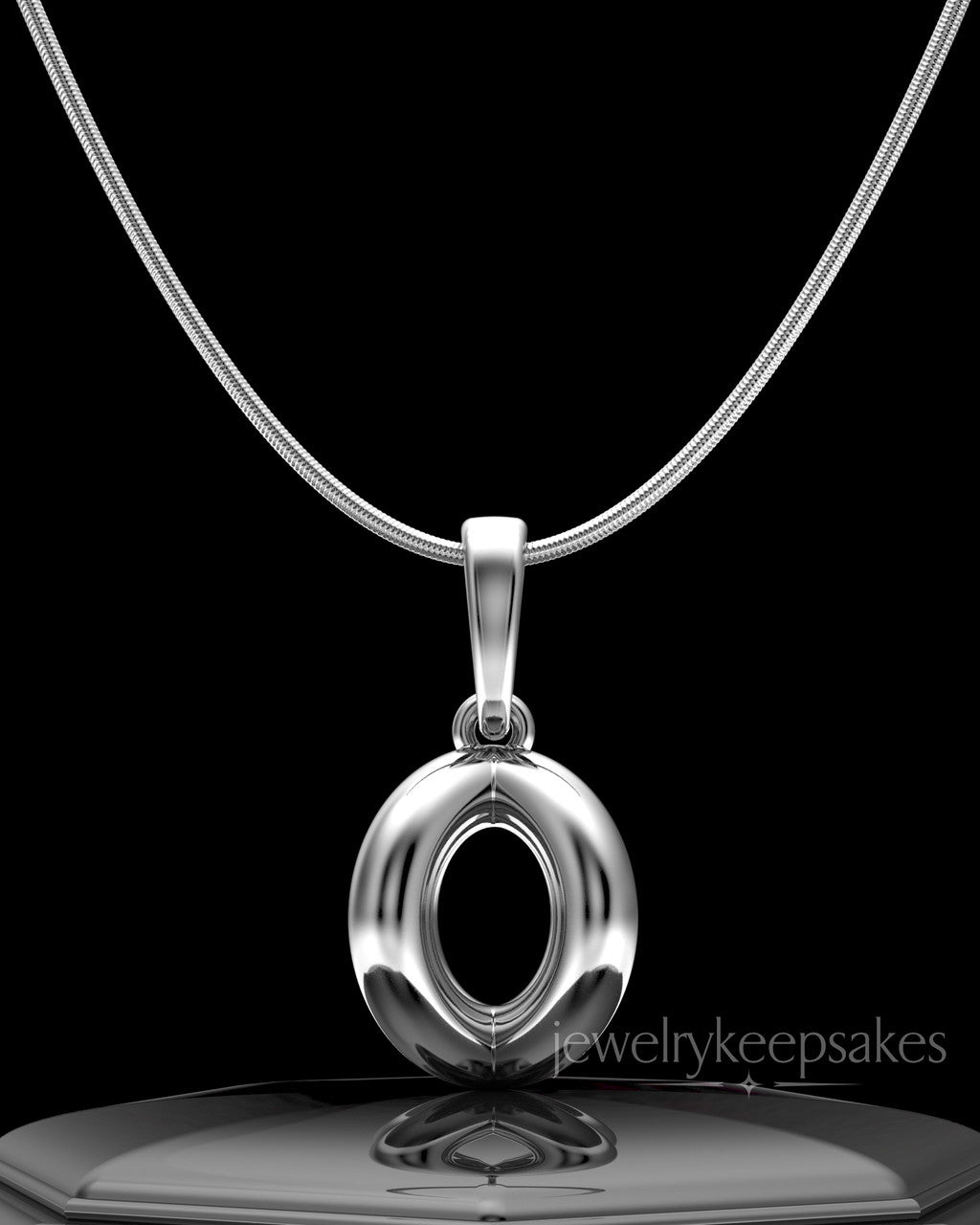 Solid 14K White Gold Harmony Sphere Permanently Sealed Waterproof Keepsake Jewelry