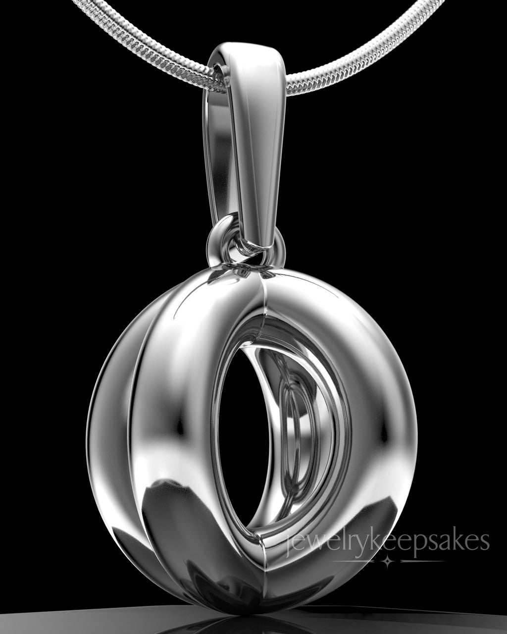 Solid 14K White Gold Harmony Sphere Permanently Sealed Waterproof Keepsake Jewelry