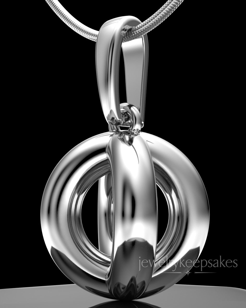 Solid 14K White Gold Harmony Sphere Permanently Sealed Waterproof Keepsake Jewelry