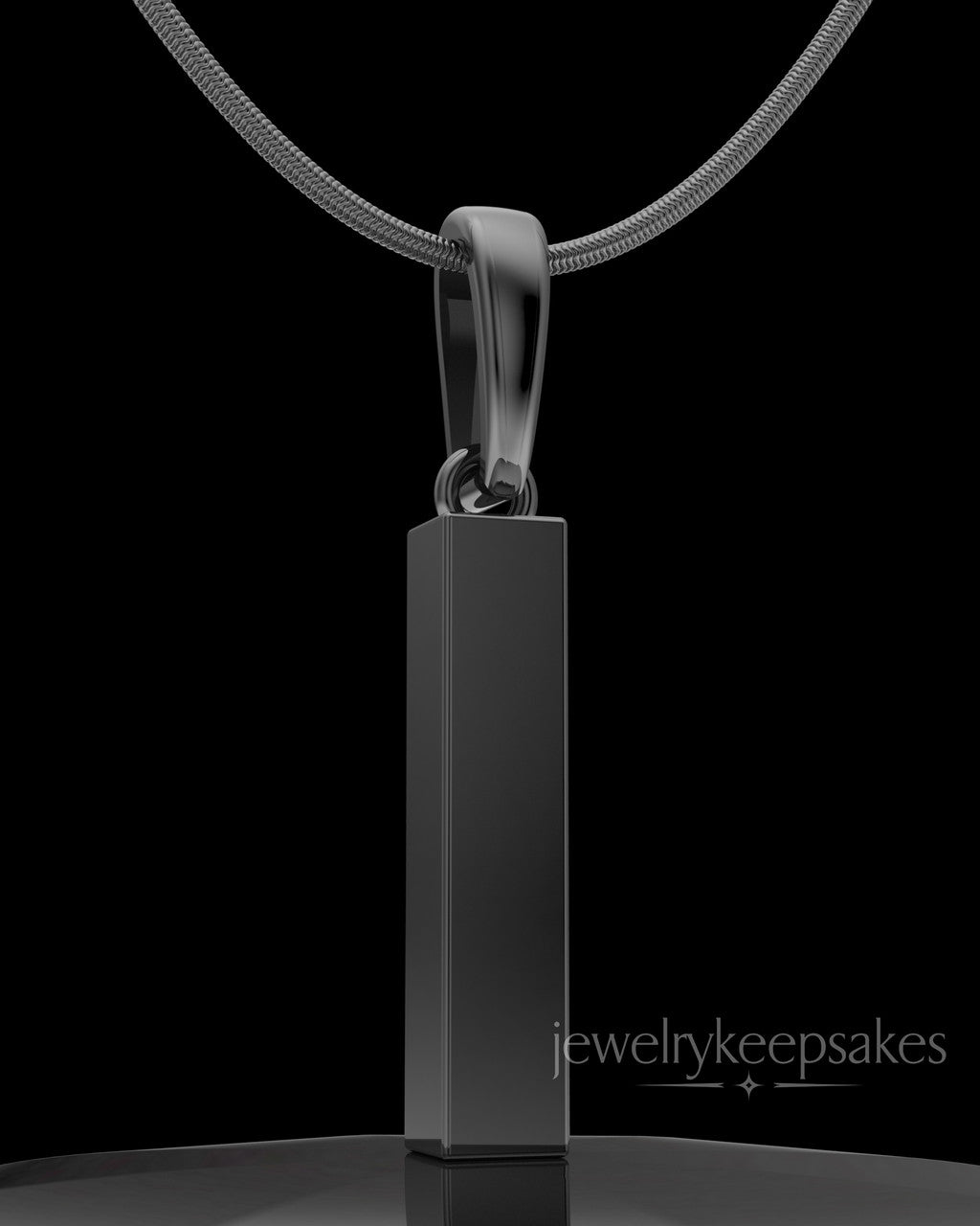 Black Plated Steadfast Long Cylinder Permanently Sealed Waterproof Keepsake Jewelry