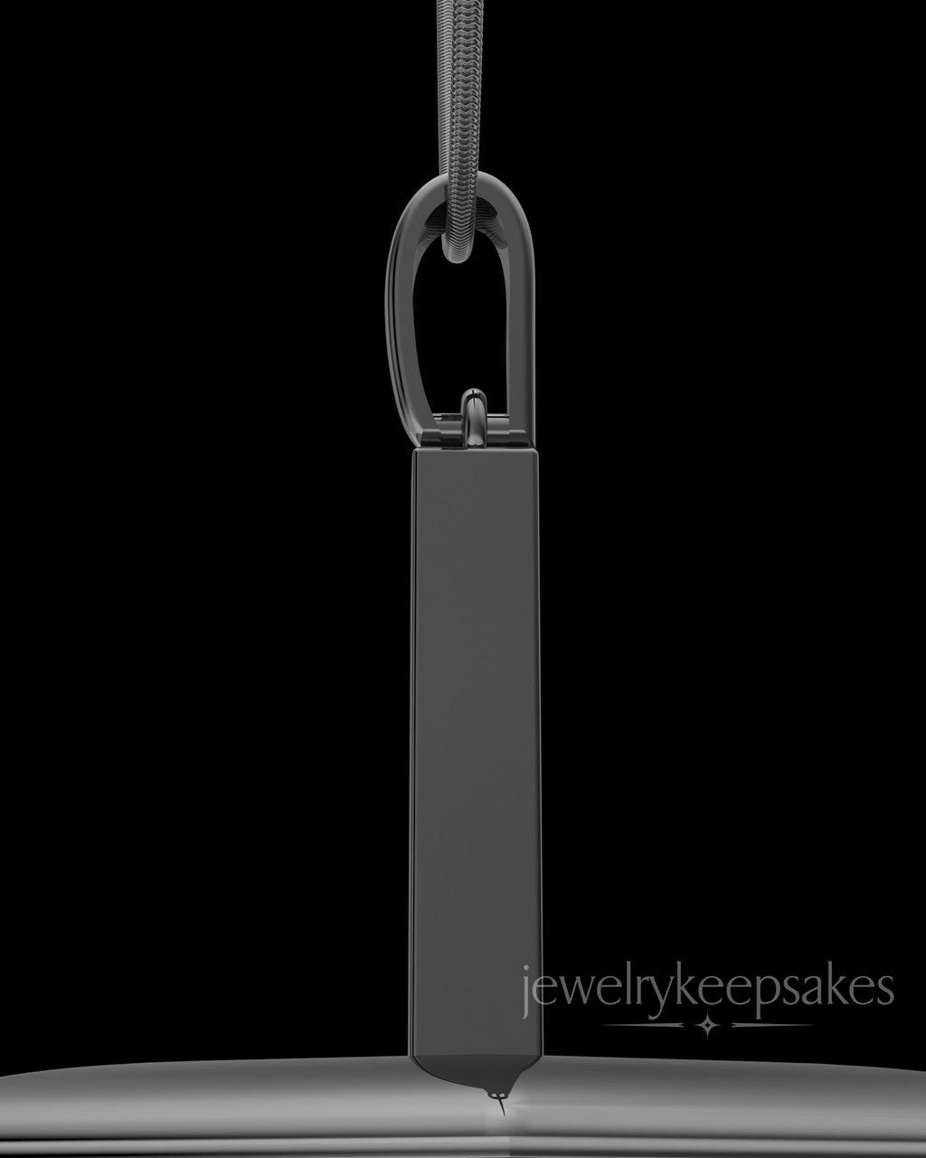 Black Plated Steadfast Long Cylinder Permanently Sealed Waterproof Keepsake Jewelry