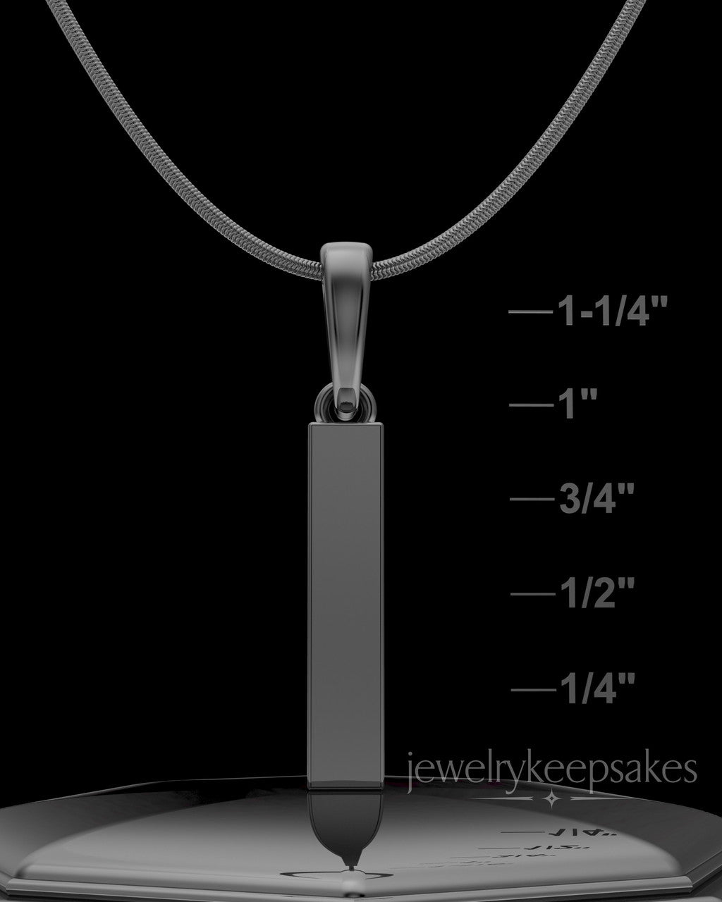 Black Plated Steadfast Long Cylinder Permanently Sealed Waterproof Keepsake Jewelry