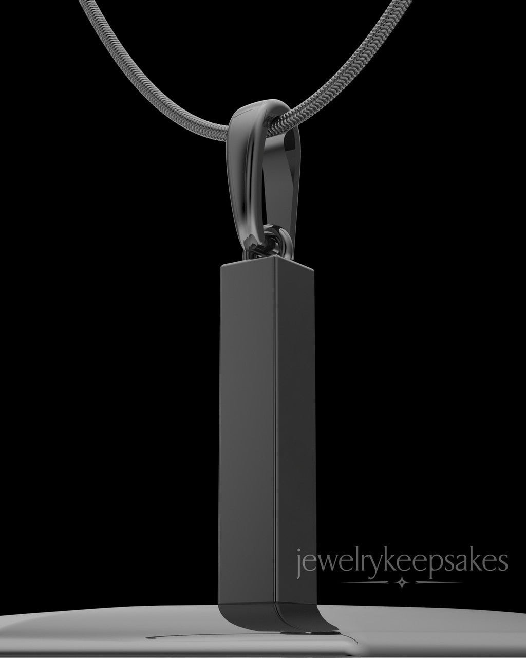 Black Plated Steadfast Long Cylinder Permanently Sealed Waterproof Keepsake Jewelry