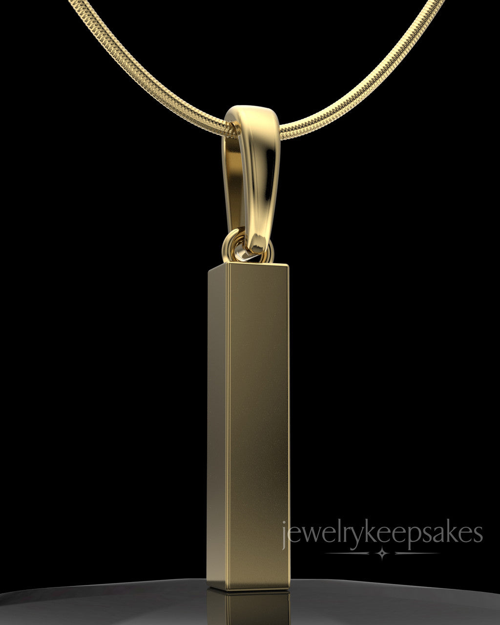 Gold Plated Steadfast Long Cylinder Permanently Sealed Waterproof Keepsake Jewelry