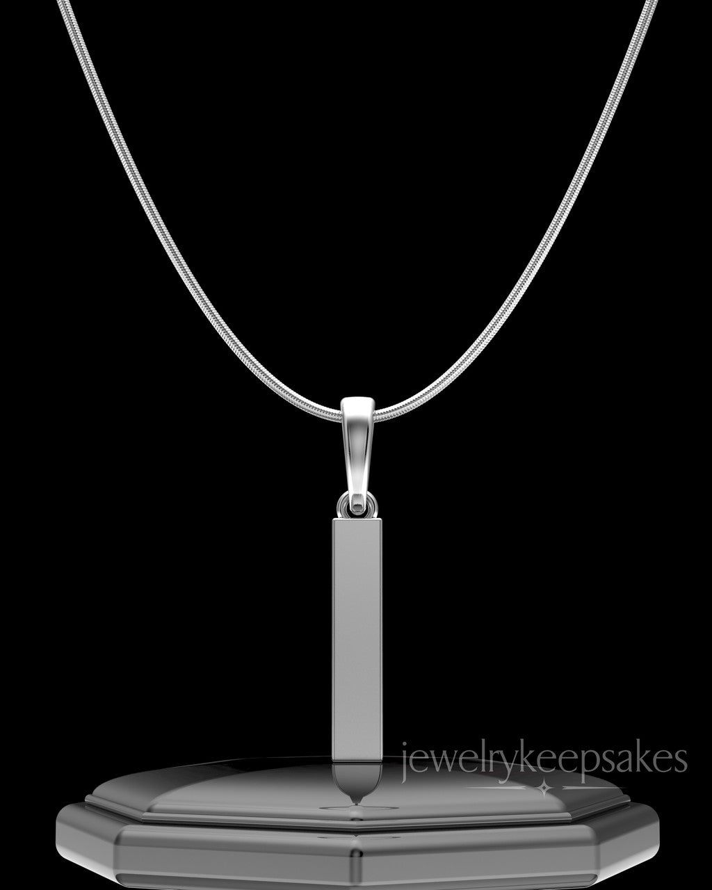 Sterling Silver Steadfast Long Cylinder Permanently Sealed Waterproof Keepsake Jewelry
