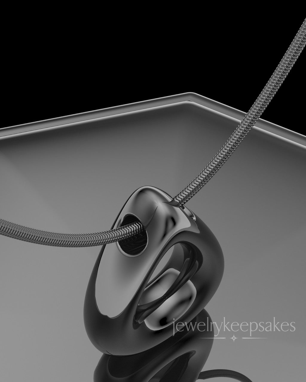 Black Plated Permanently Sealed Teardrop Waterproof Keepsake Jewelry