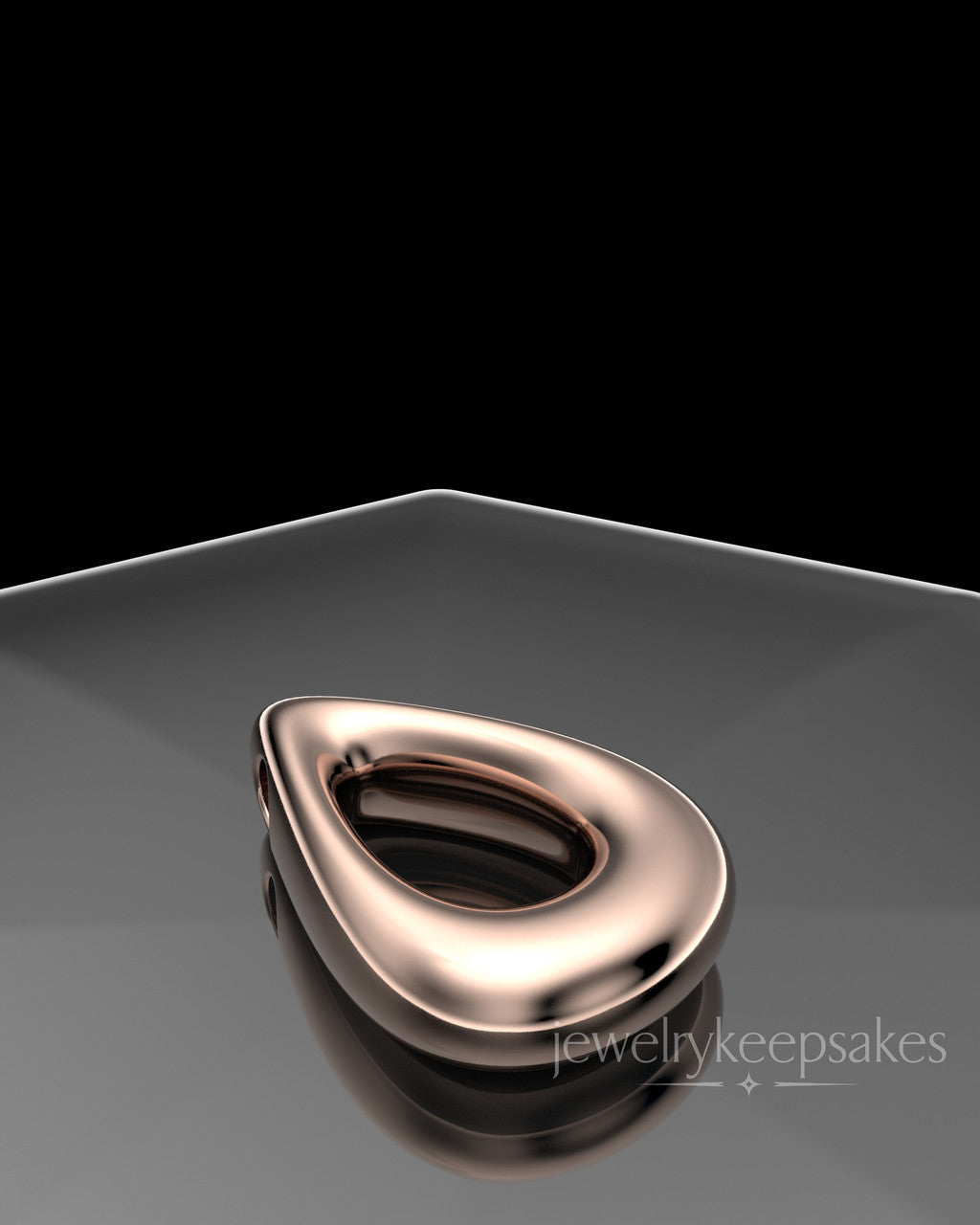 Rose Gold Plated Permanently Sealed Teardrop Waterproof Keepsake Jewelry