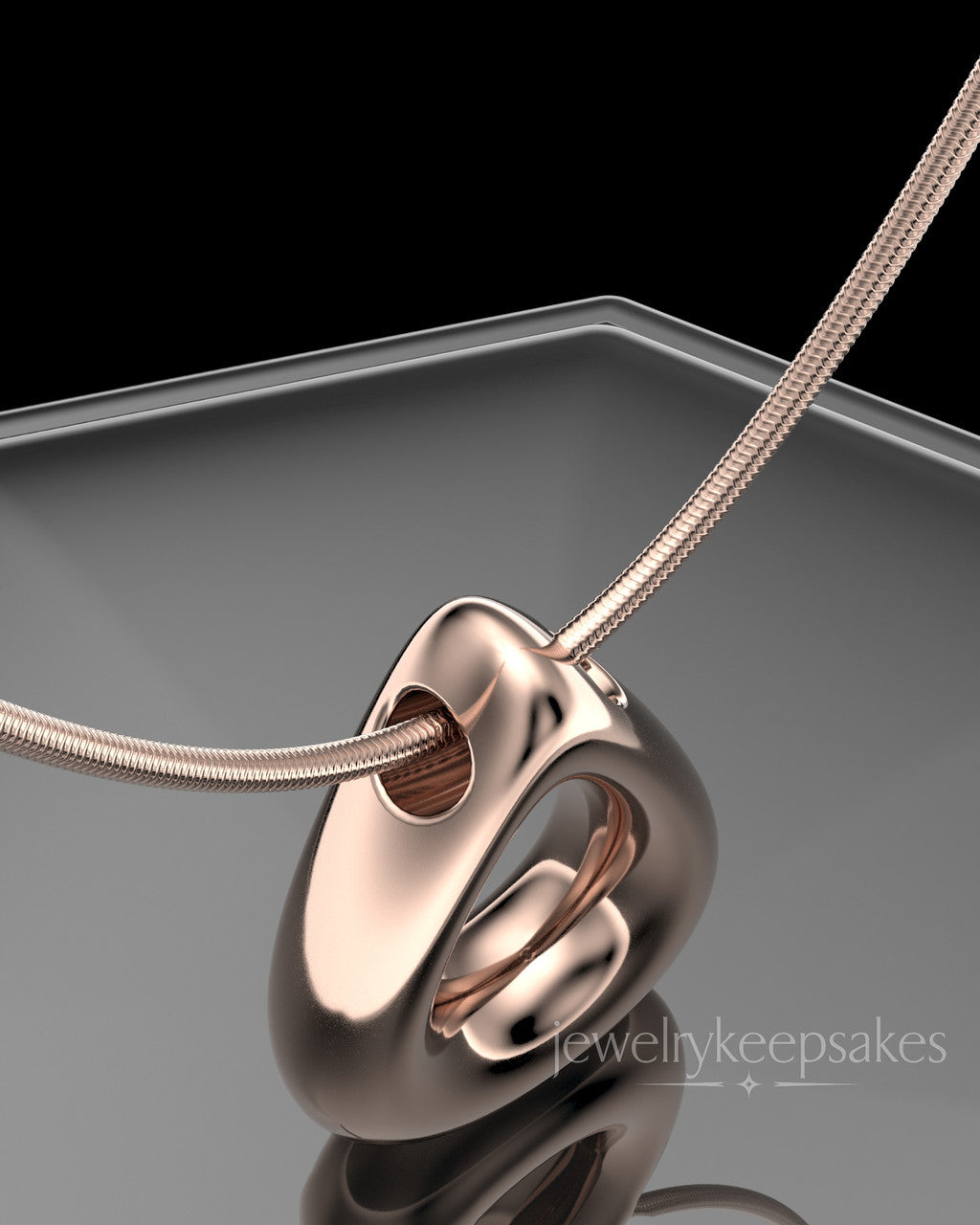 Rose Gold Plated Permanently Sealed Teardrop Waterproof Keepsake Jewelry