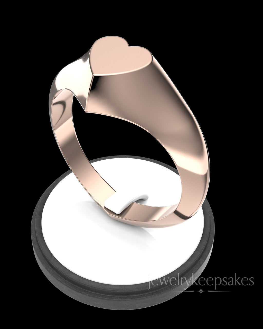 Solid 14K Rose Gold Signet Permanently Sealed Waterproof Cremation Ring